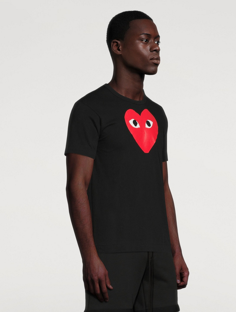 COMME DES GARÇONS PLAY Tee-shirt à cœur graphique Hommes Noir