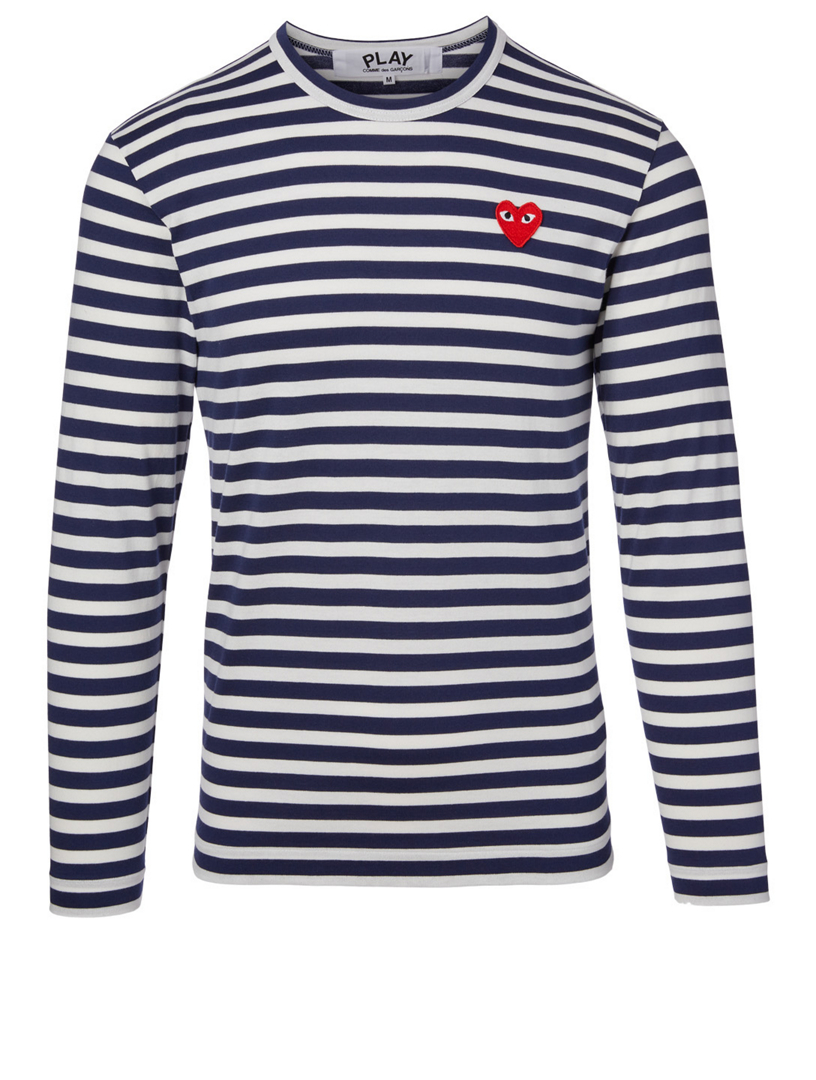 COMME DES GARÇONS PLAY Heart Long Sleeve T-Shirt In Stripe | Holt ...