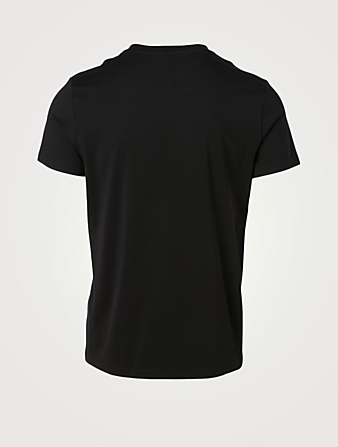 BALMAIN Cotton T-Shirt With Foil Logo Men's Black