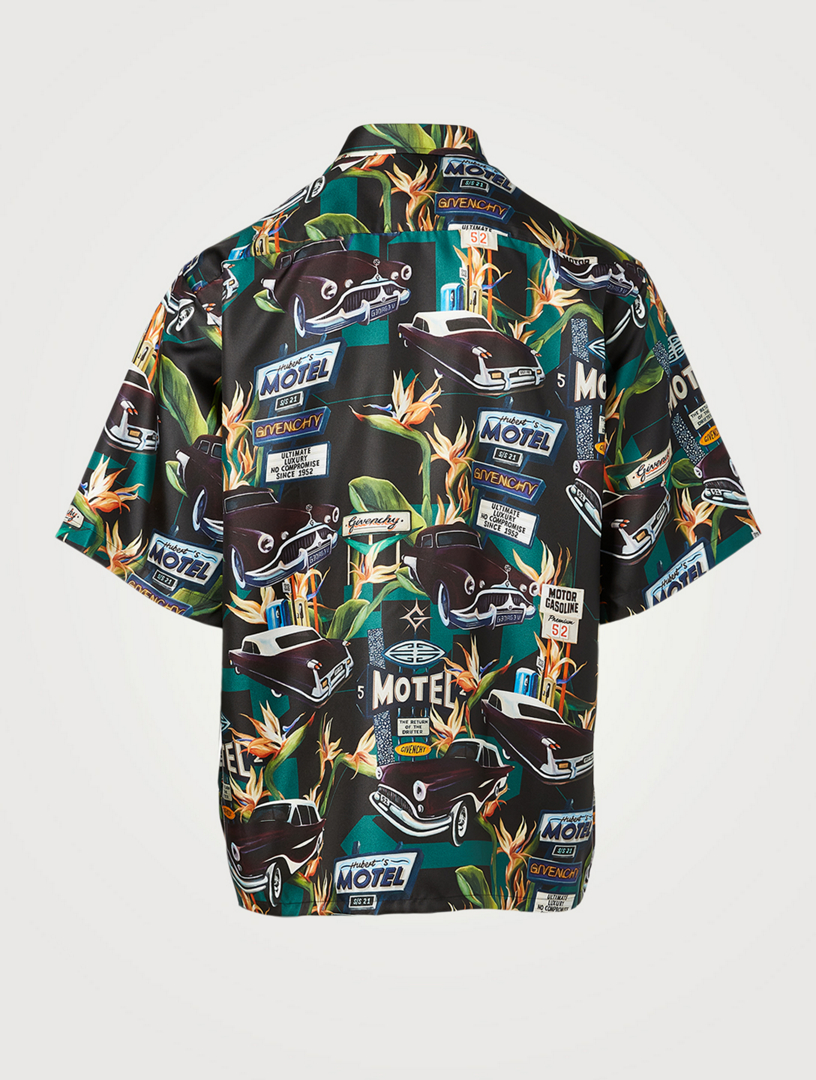GIVENCHY Silk Short-Sleeve Shirt In Motel Print Men's Multi