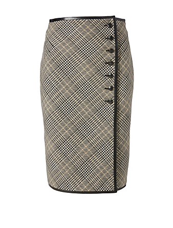SAINT LAURENT Wool Pencil Skirt In Prince De Galles Print Women's Multi
