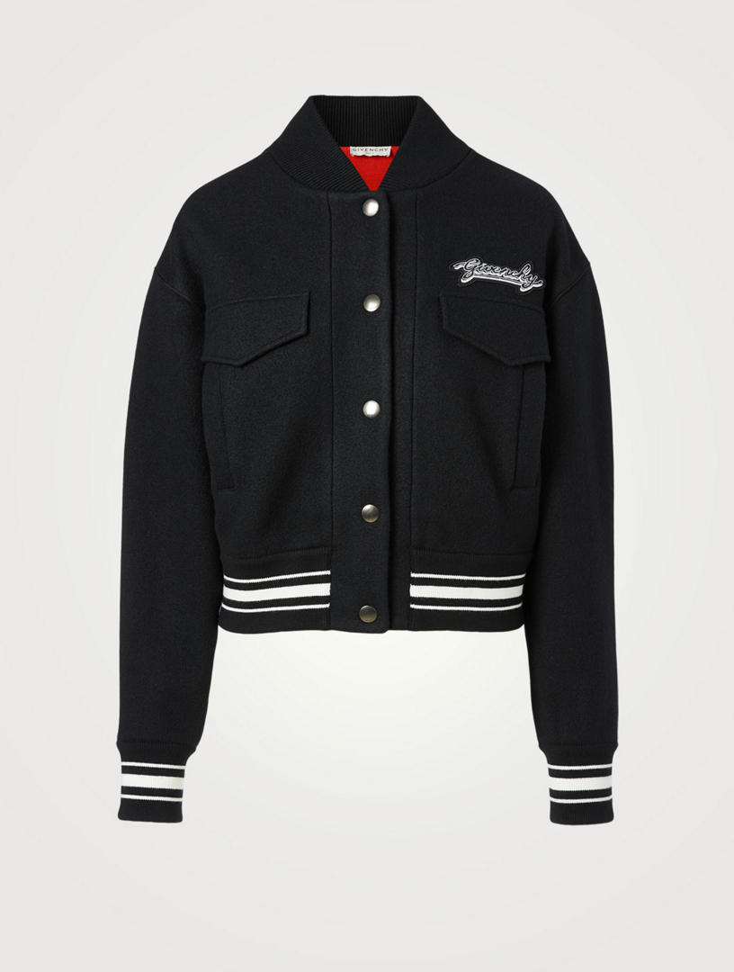 GIVENCHY Wool Cropped Bomber Jacket 