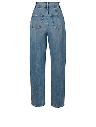 ALEXANDERWANG.T High-Waisted Paperbag Jeans With Belt Women's Blue