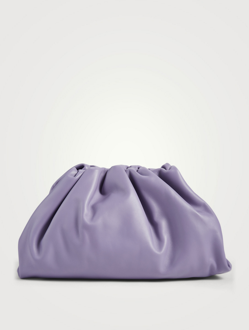 BOTTEGA VENETA The Mini Pouch Leather Clutch Bag Women's Purple