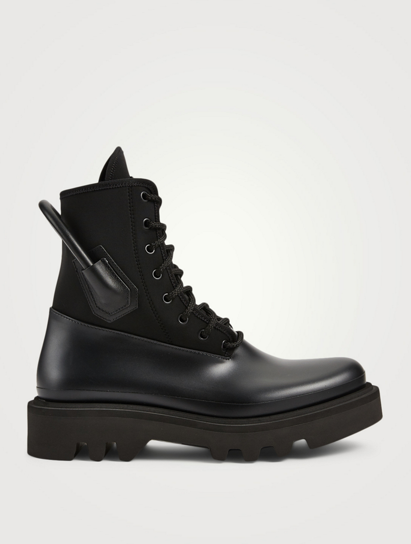 GIVENCHY Rubber And Neoprene Combat Rain Boots | Holt Renfrew Canada