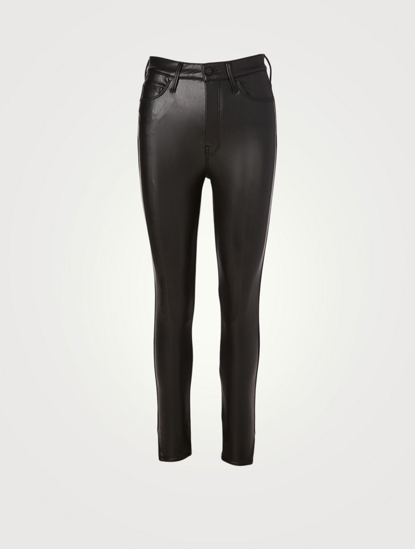 leather high waisted pants