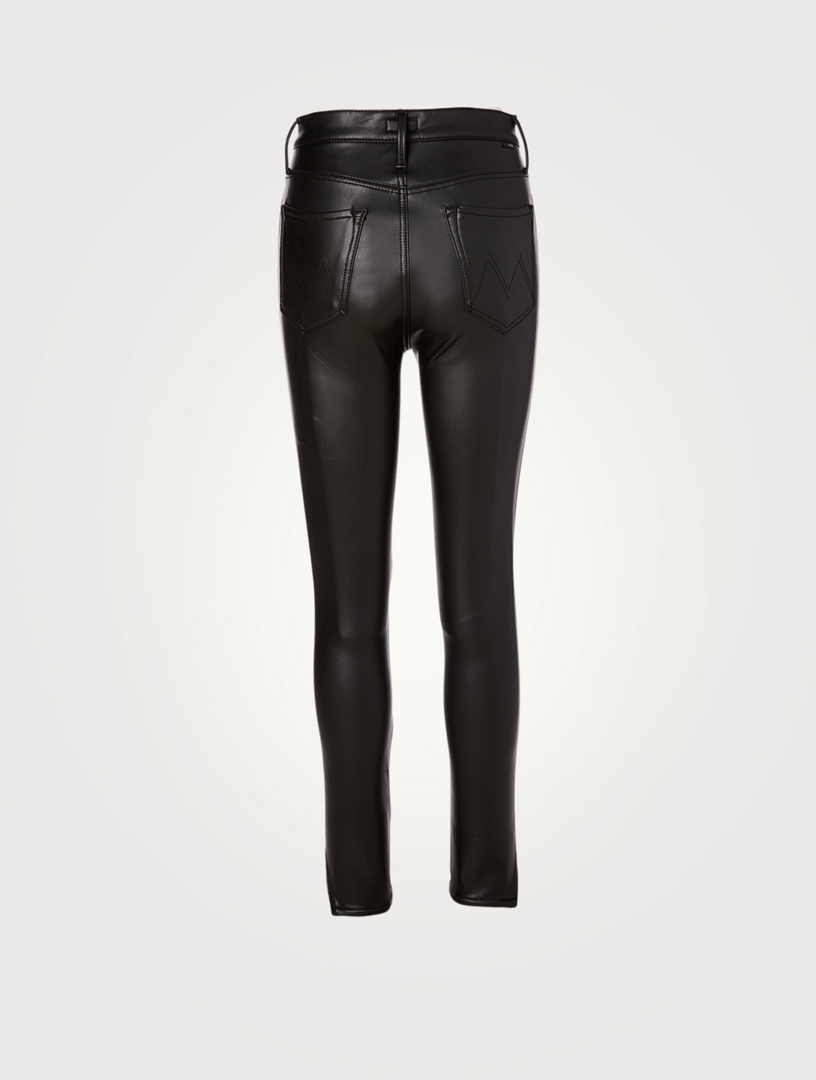 leather high waisted pants