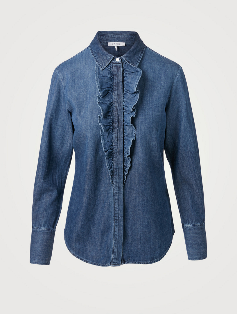 blue ruffle tux