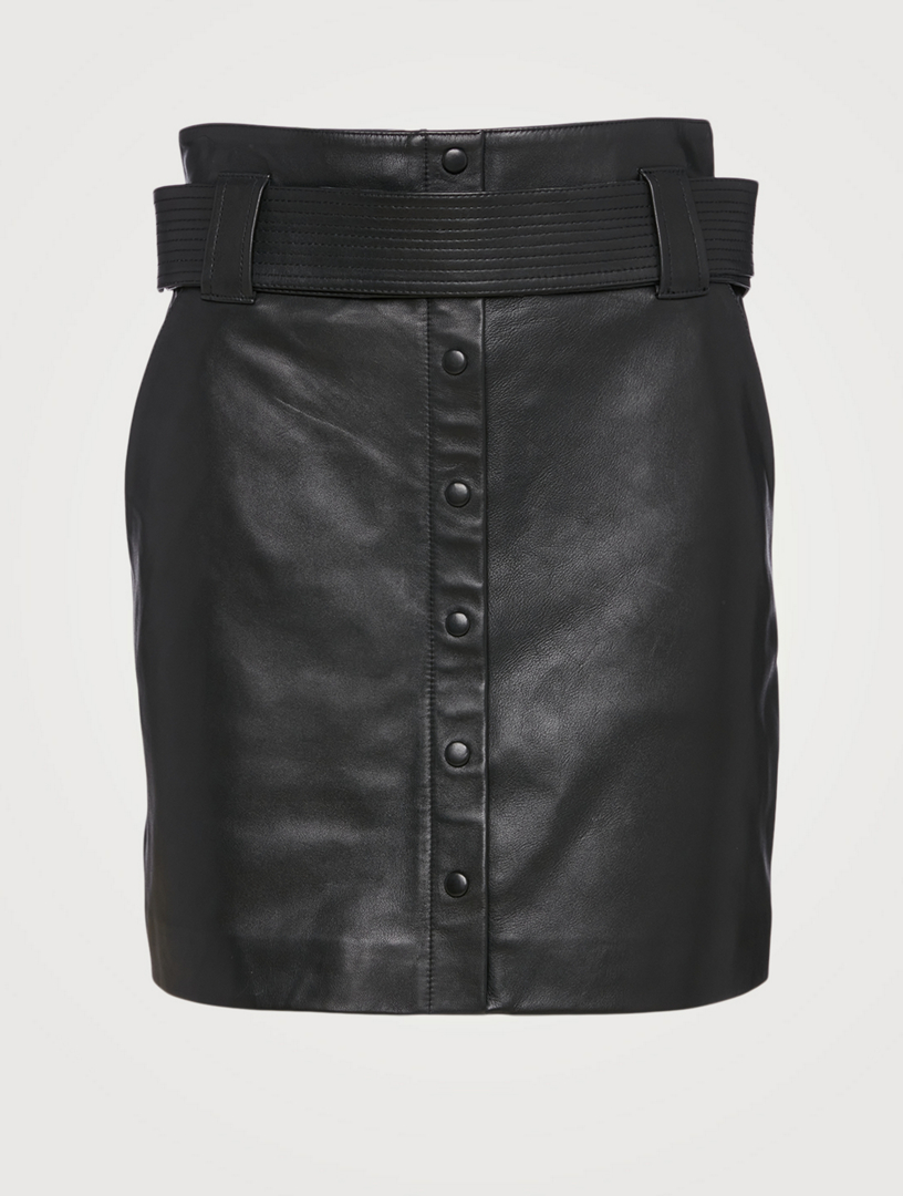 Ba&sh Leather High-waisted Mini Skirt 