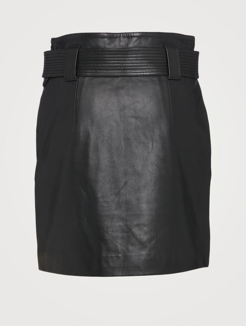 BA&SH Leather High-Waisted Mini Skirt | Holt Renfrew Canada