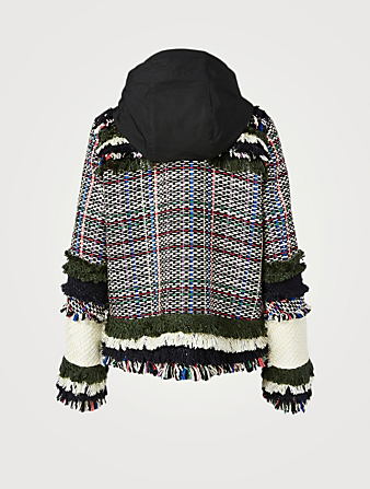 SACAI Tweed Jacket With Hood Women's Multi