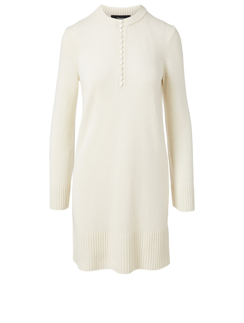 THEORY Cashmere LongSleeve Henley Dress Holt Renfrew Canada