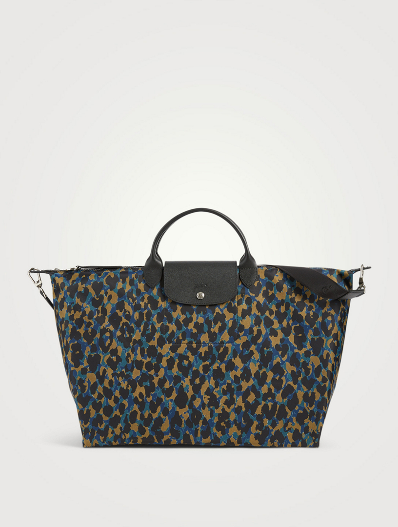 LONGCHAMP Large Le Pliage Panthere Travel Bag In Leopard Print Holt