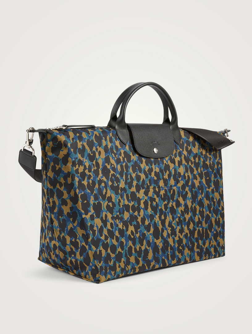 LONGCHAMP Large Le Pliage Panthere Travel Bag In Leopard Print | Holt ...