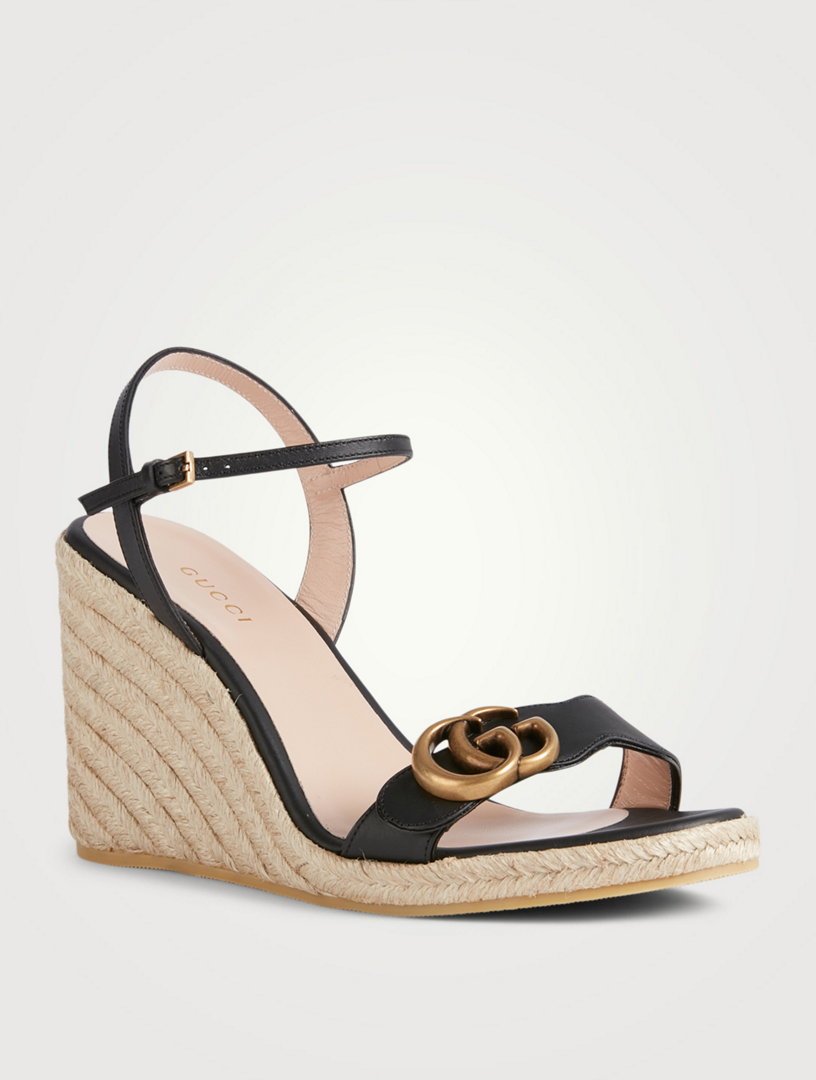 gucci double g leather espadrilles