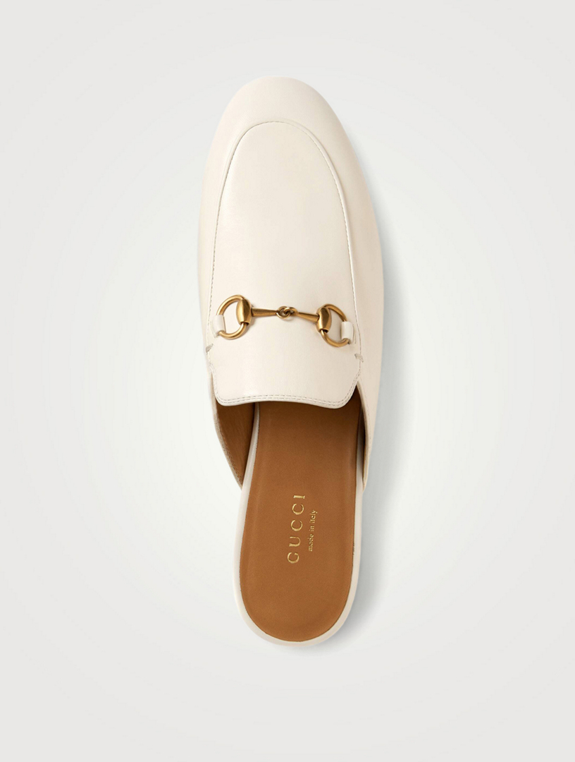 gucci leather slipper white