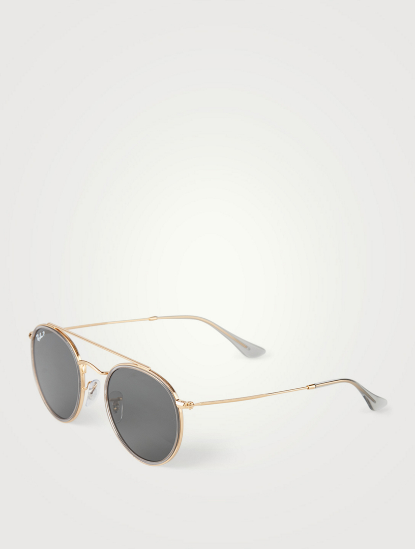 ray ban round double bridge black