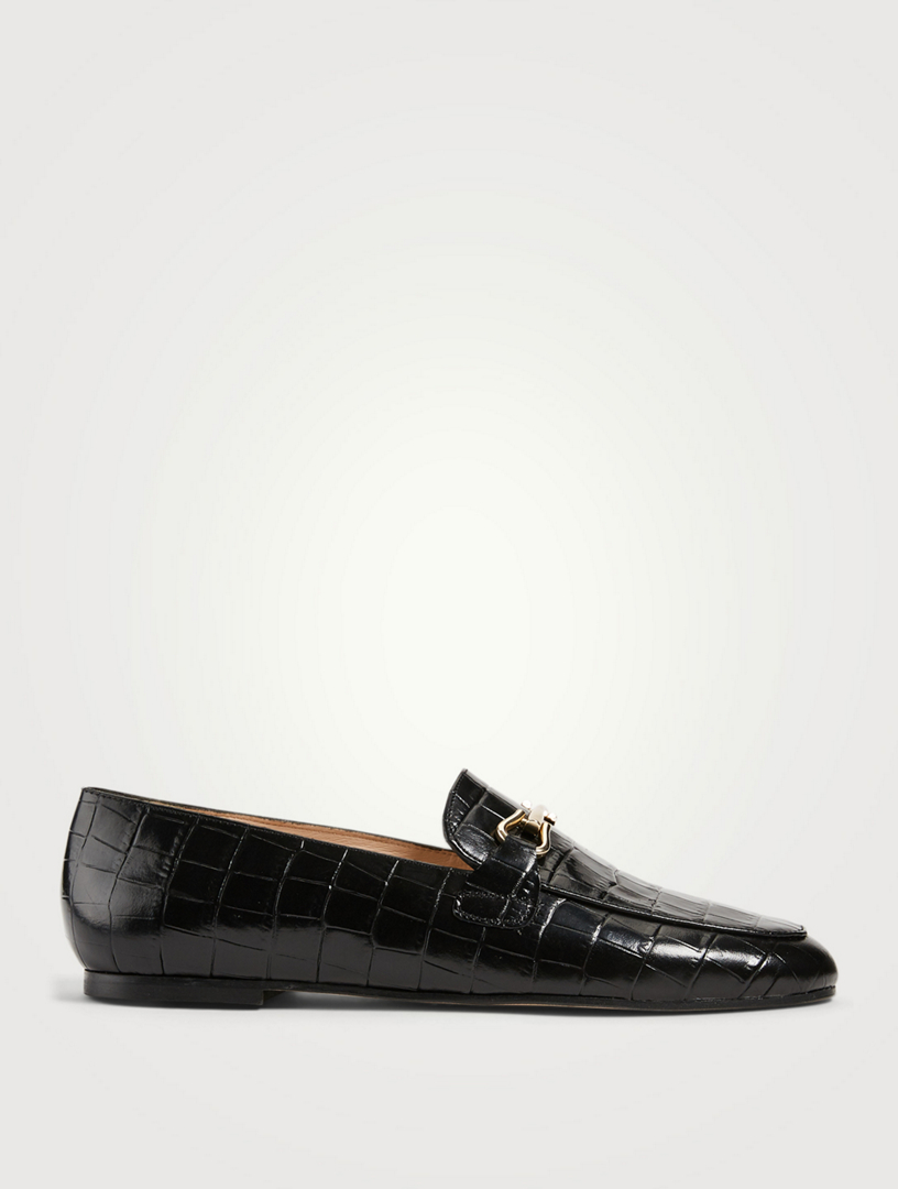 LA CANADIENNE Parvis Croc-Embossed Leather Loafers | Holt Renfrew Canada