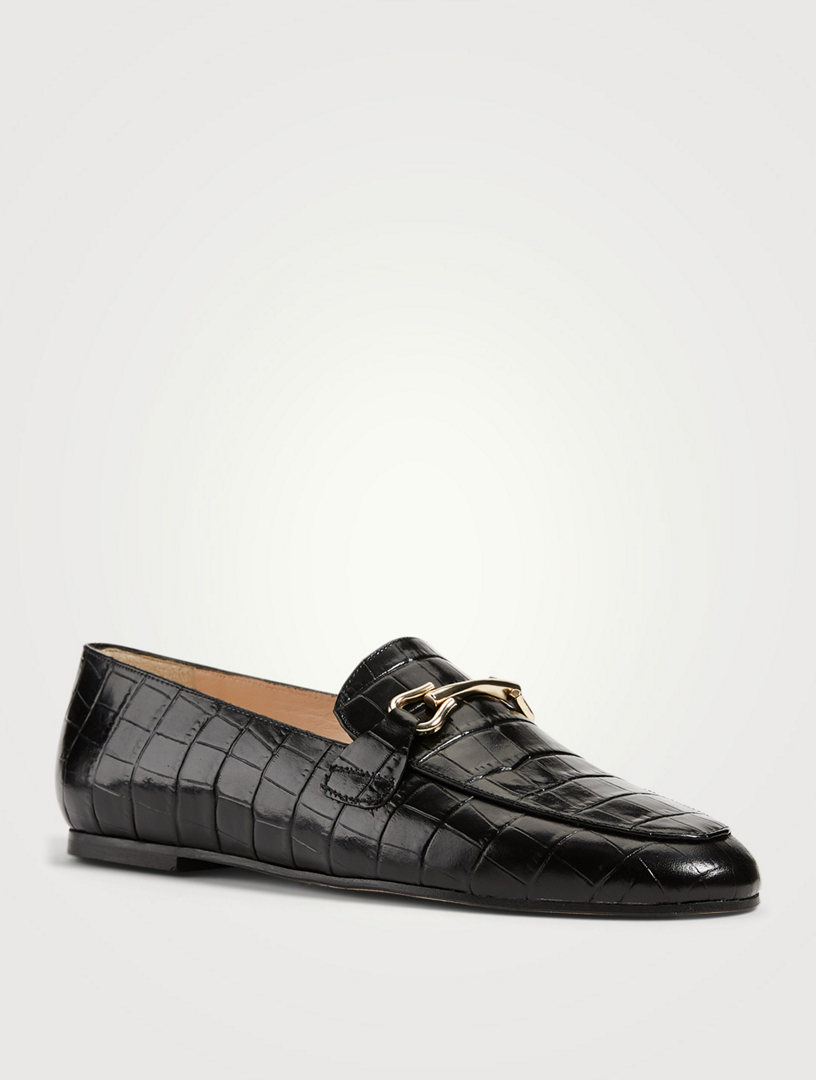 holland crocodile embossed leather loafer