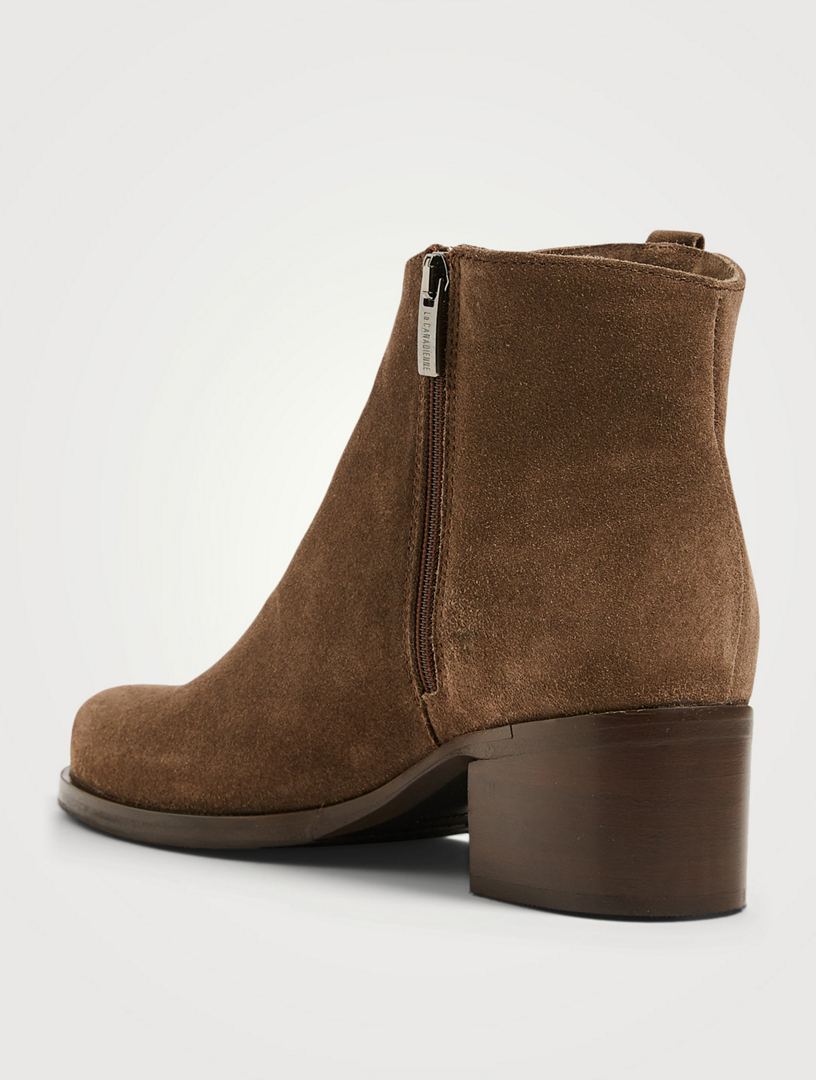 LA CANADIENNE Presley Suede Heeled Ankle Boots | Holt Renfrew Canada