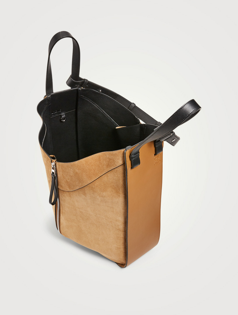 LOEWE Hammock Leather And Suede Tote 