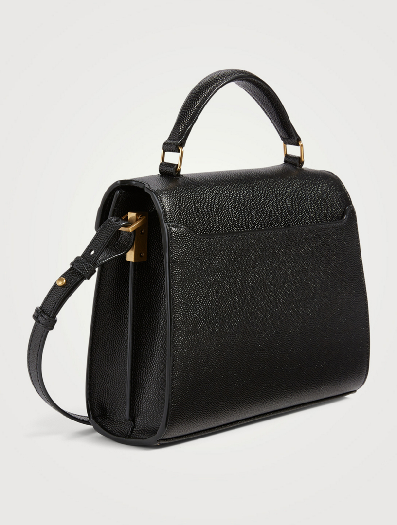 SAINT LAURENT Mini Cassandra YSL Monogram Leather Top Handle Bag | Holt ...