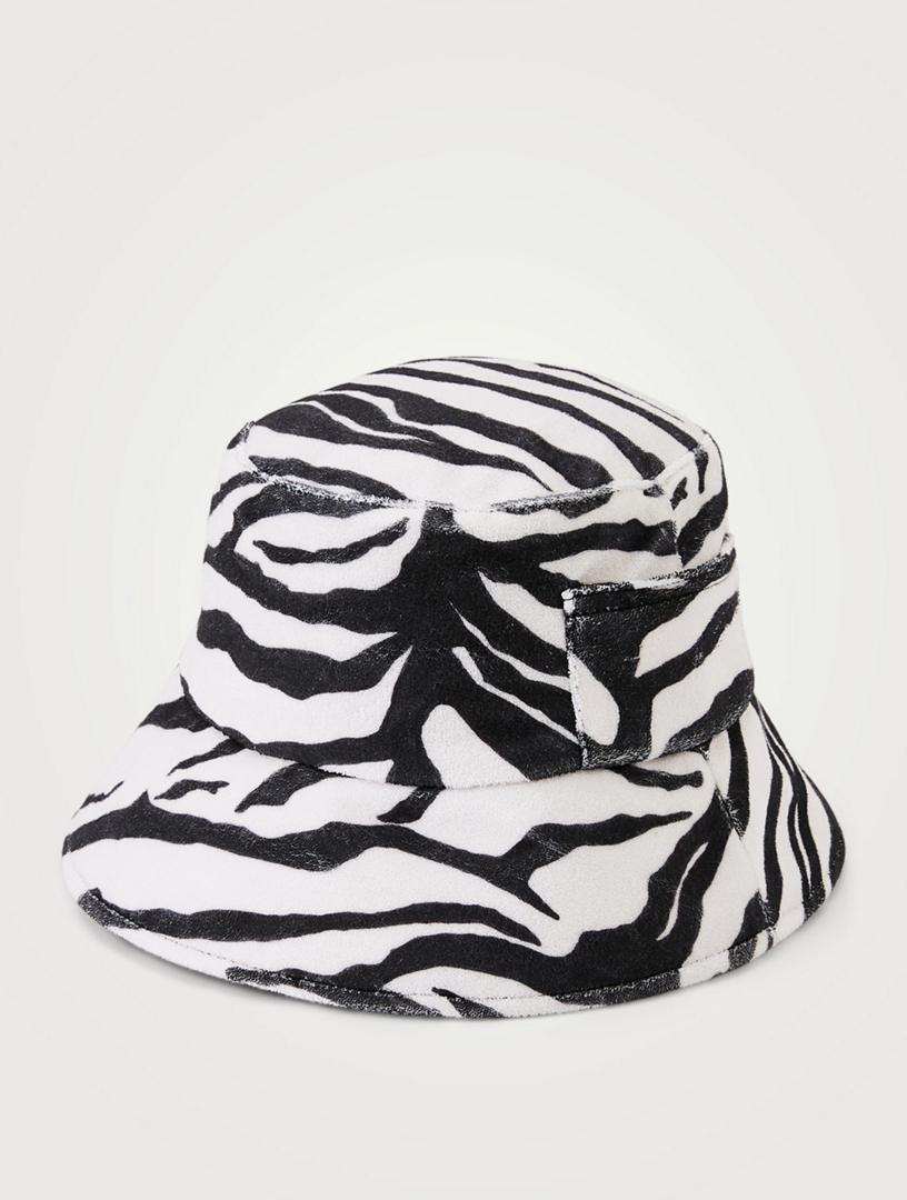 LACK OF COLOR Wave Terry Bucket Hat In Zebra Print | Holt Renfrew Canada