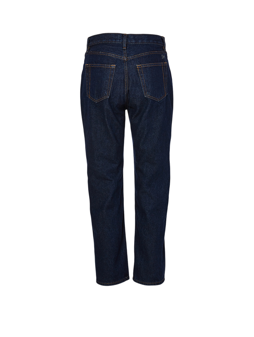 STILL HERE Tate Crop High-Waisted Straight Jeans | Holt Renfrew Canada