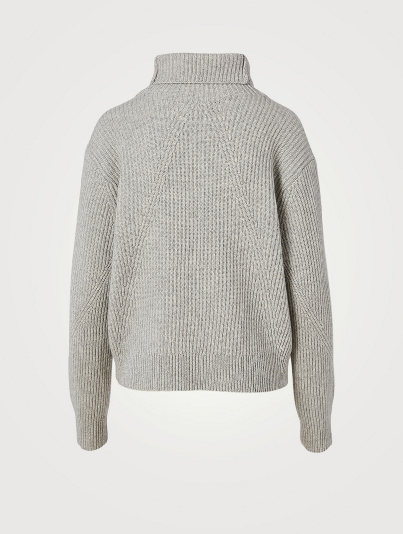 gray cashmere turtleneck sweater