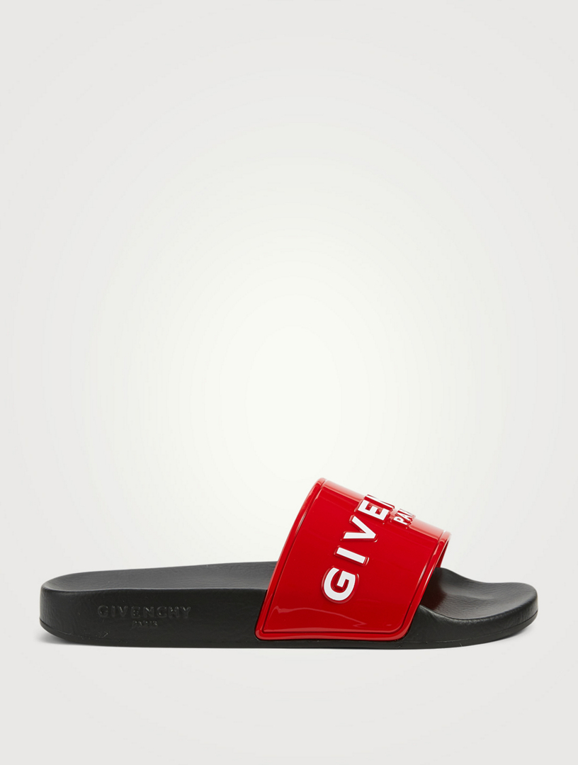 GIVENCHY Glossy Rubber Logo Slide Sandals | Holt Renfrew Canada