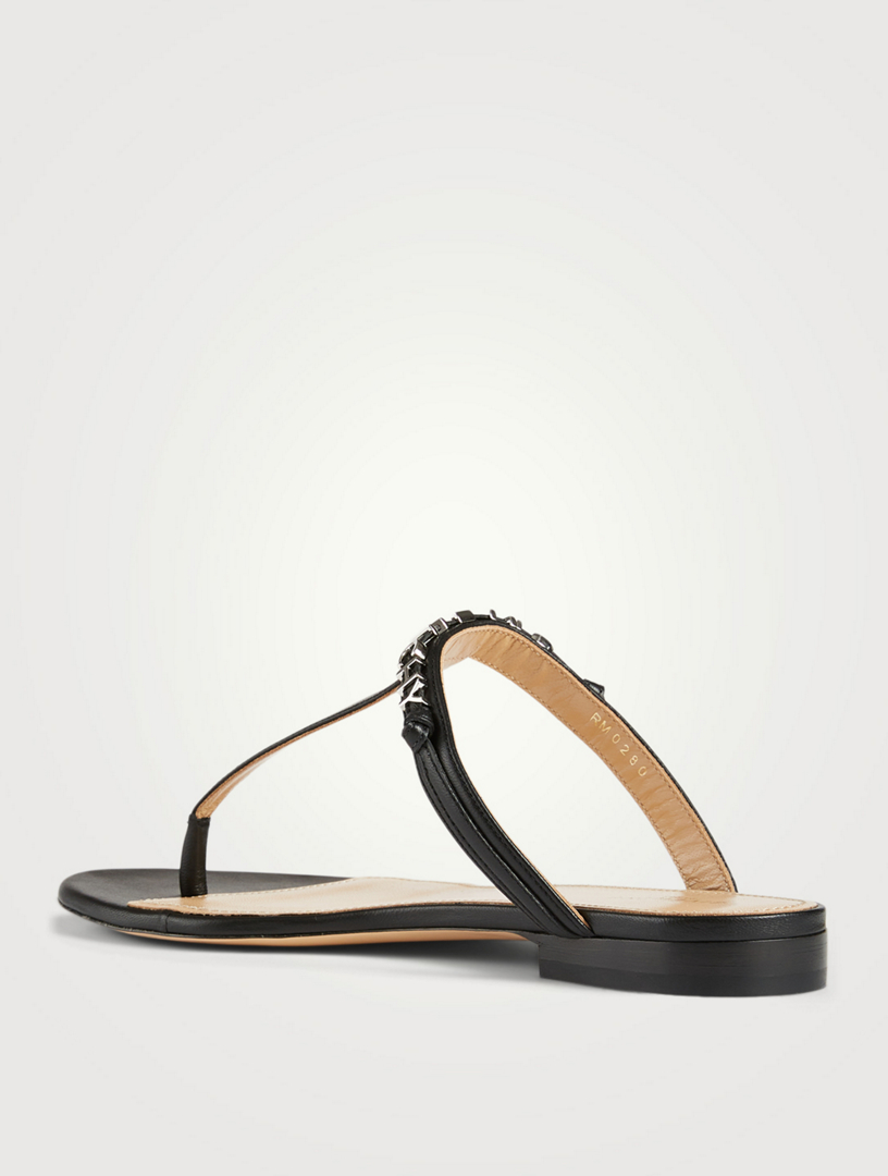 givenchy elba leather flat thong sandals