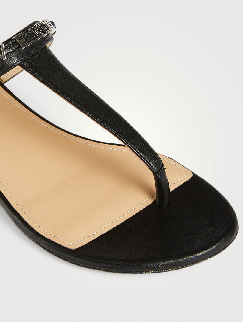 givenchy elba leather flat thong sandals