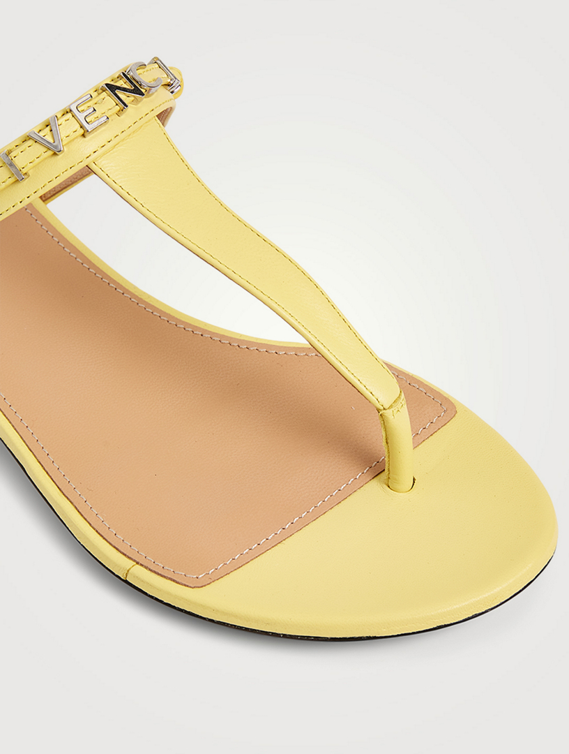 givenchy elba leather flat thong sandals