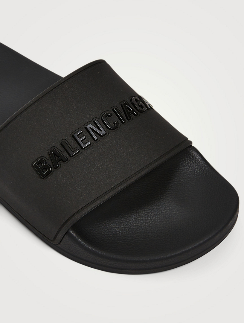 BALENCIAGA Rubber Logo Pool Slide Sandals | Holt Renfrew Canada