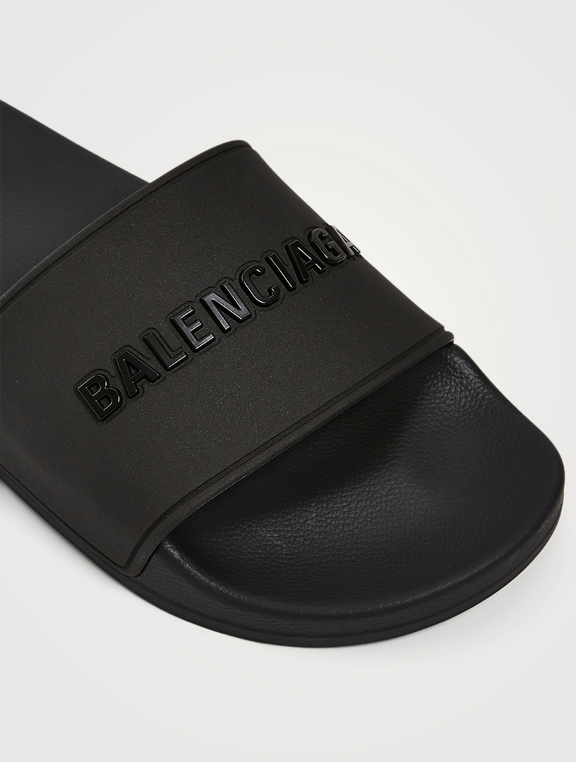 balenciaga logo flat sandals