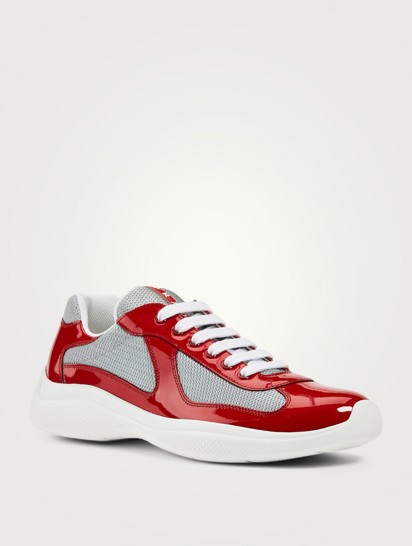 red patent leather prada sneakers