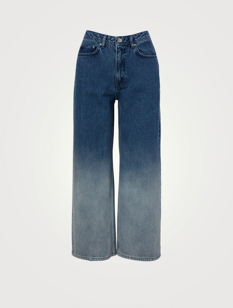 WON HUNDRED Kiri Dip Dye Organic Cotton Flared High-Waisted Jeans ...