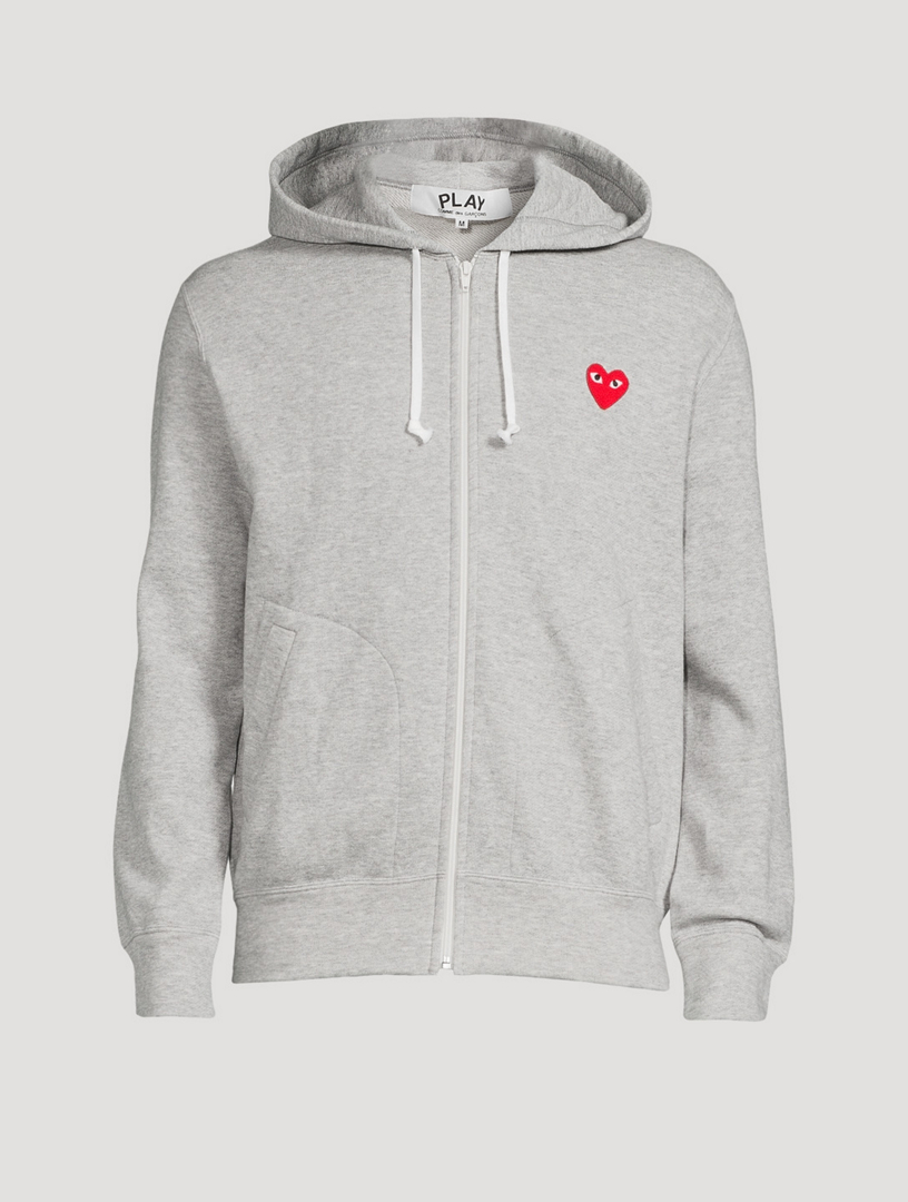 COMME DES GARÇONS PLAY Cotton Zip Hoodie With Heart | Holt Renfrew Canada