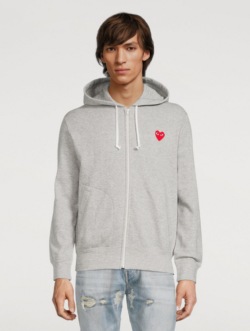 COMME DES GARÇONS PLAY Cotton Zip Hoodie With Heart | Holt Renfrew