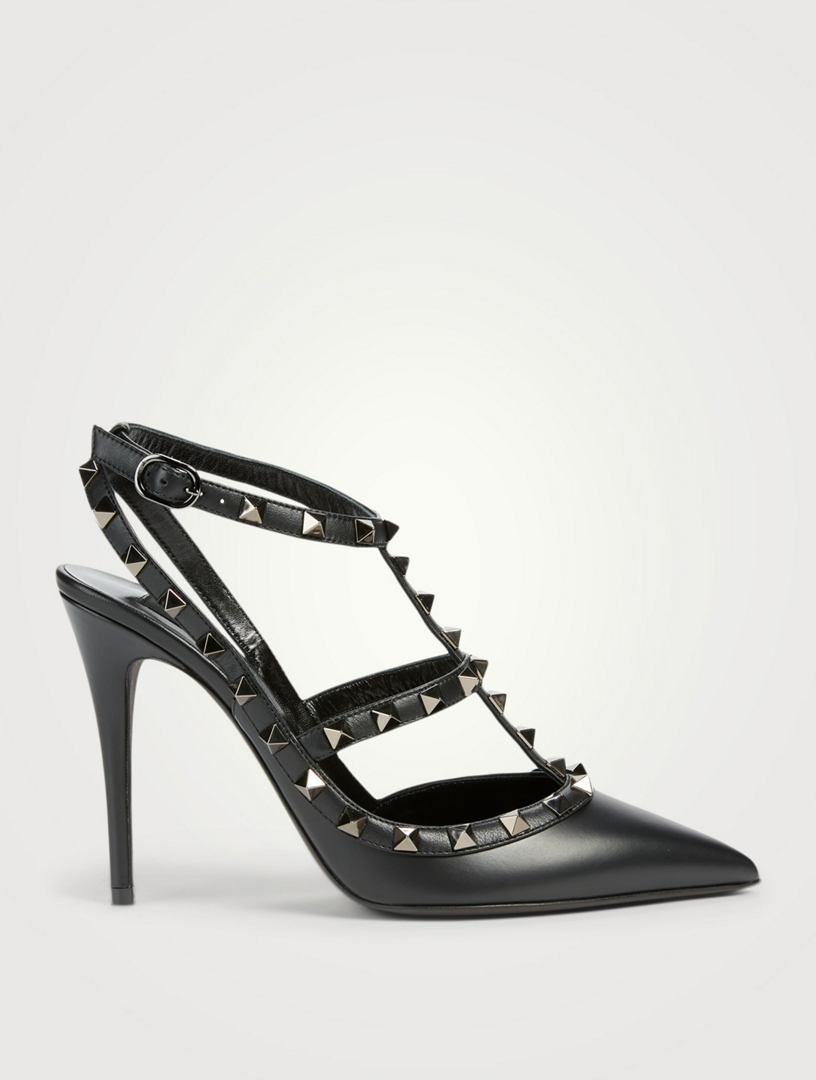 VALENTINO GARAVANI Rockstud Leather Ankle-Strap Pumps | Holt Renfrew Canada