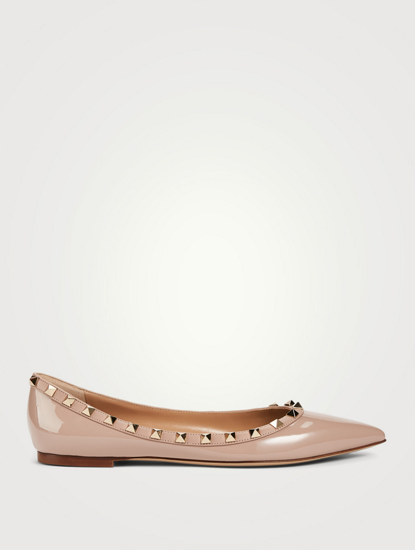 Rockstud Patent Leather Ballet Flats