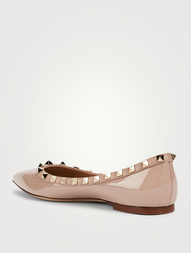 Rockstud Patent Leather Ballet Flats