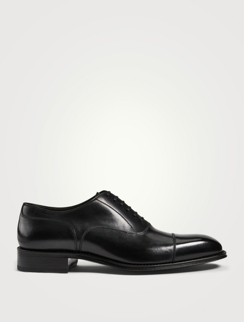 TOM FORD Claydon Leather Lace-Up Oxford Shoes Mens Black
