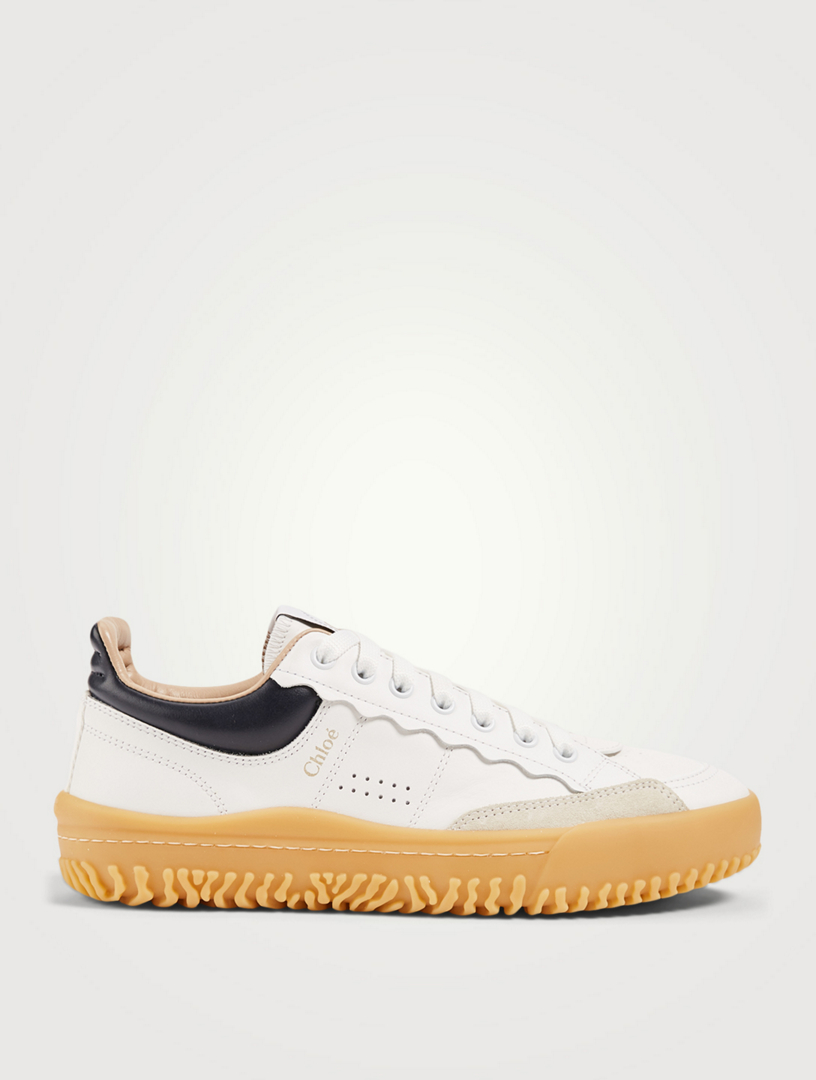 chloe franckie leather sneakers