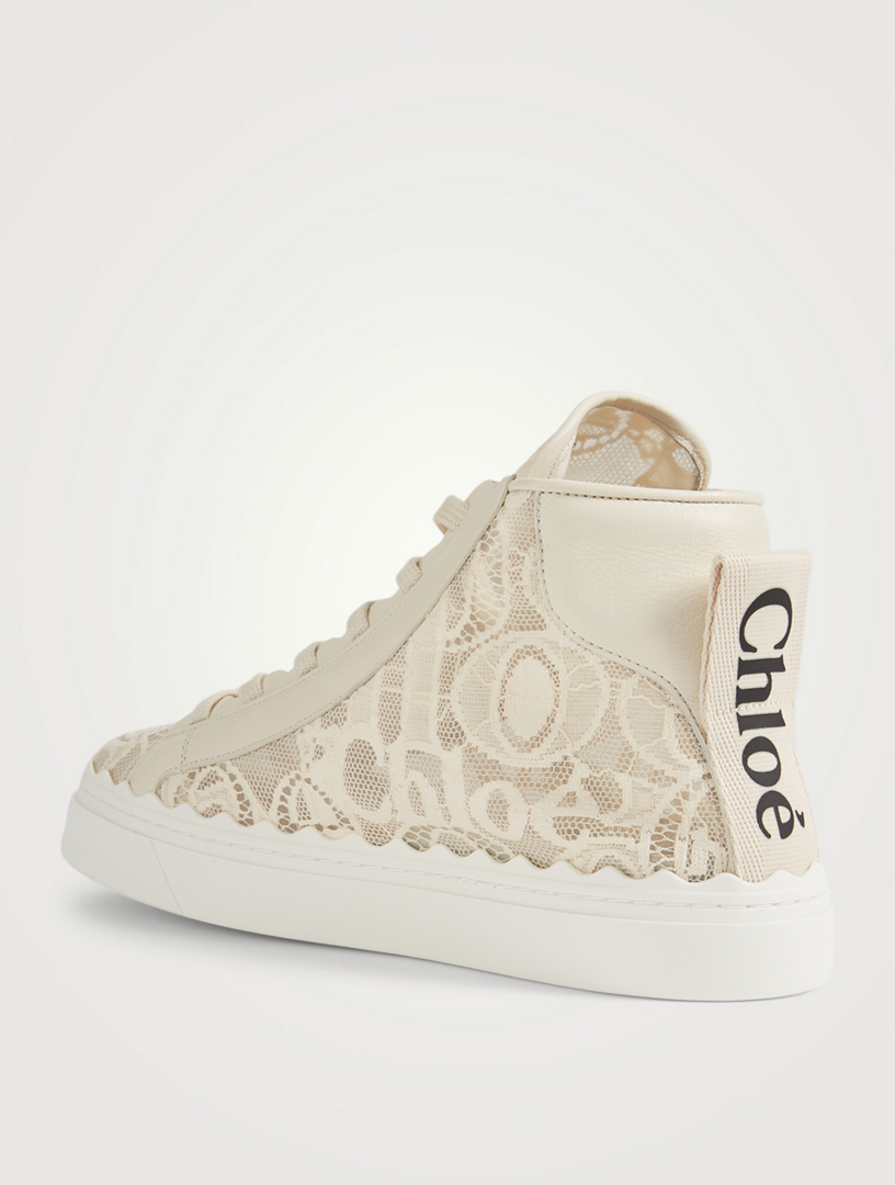 CHLOÉ Lauren Lace Logo HighTop Sneakers Holt Renfrew Canada