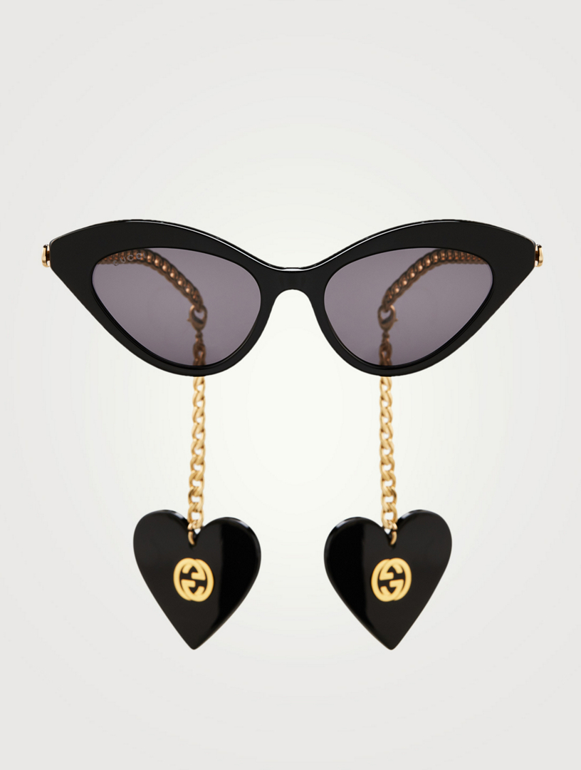 GUCCI Cat Eye Sunglasses with GG Earring Charms | Holt Renfrew Canada
