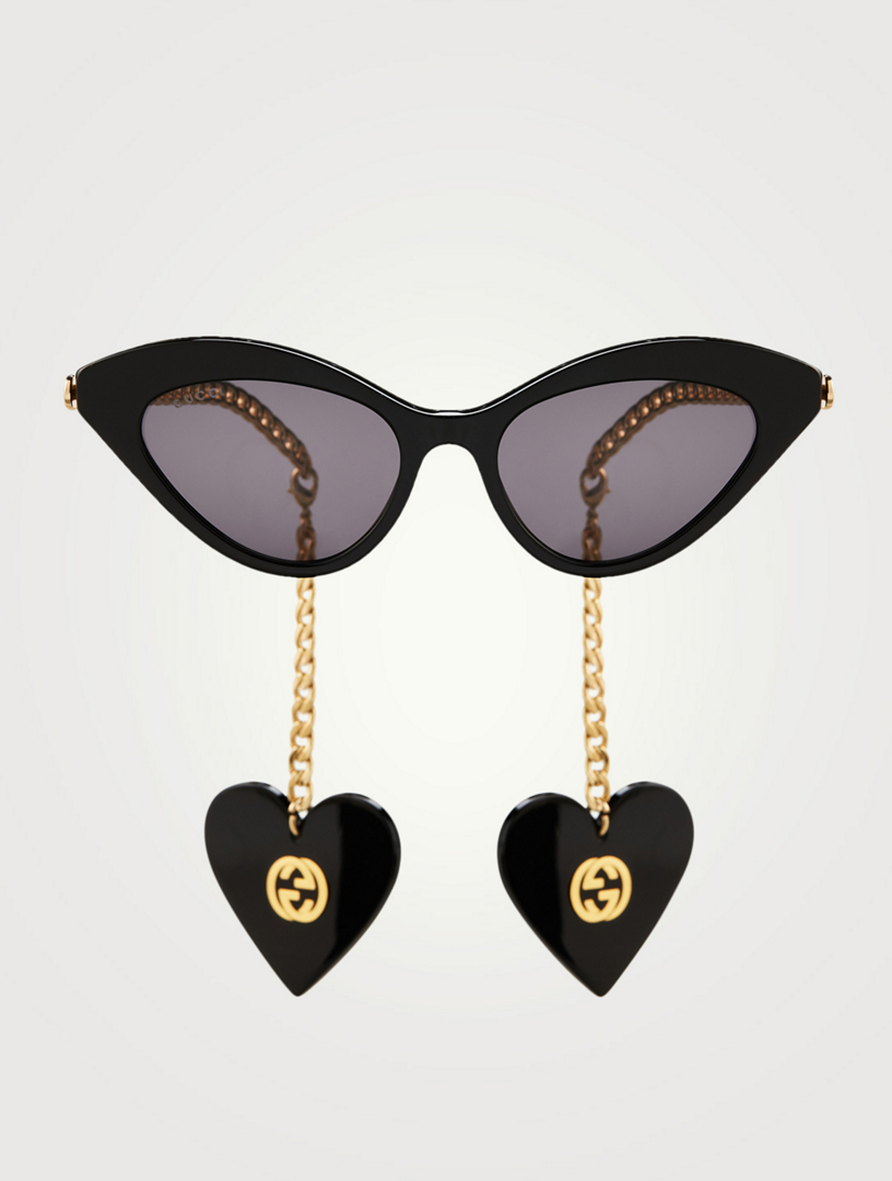 GUCCI Cat Eye Sunglasses with GG Earring Charms Holt Renfrew Canada