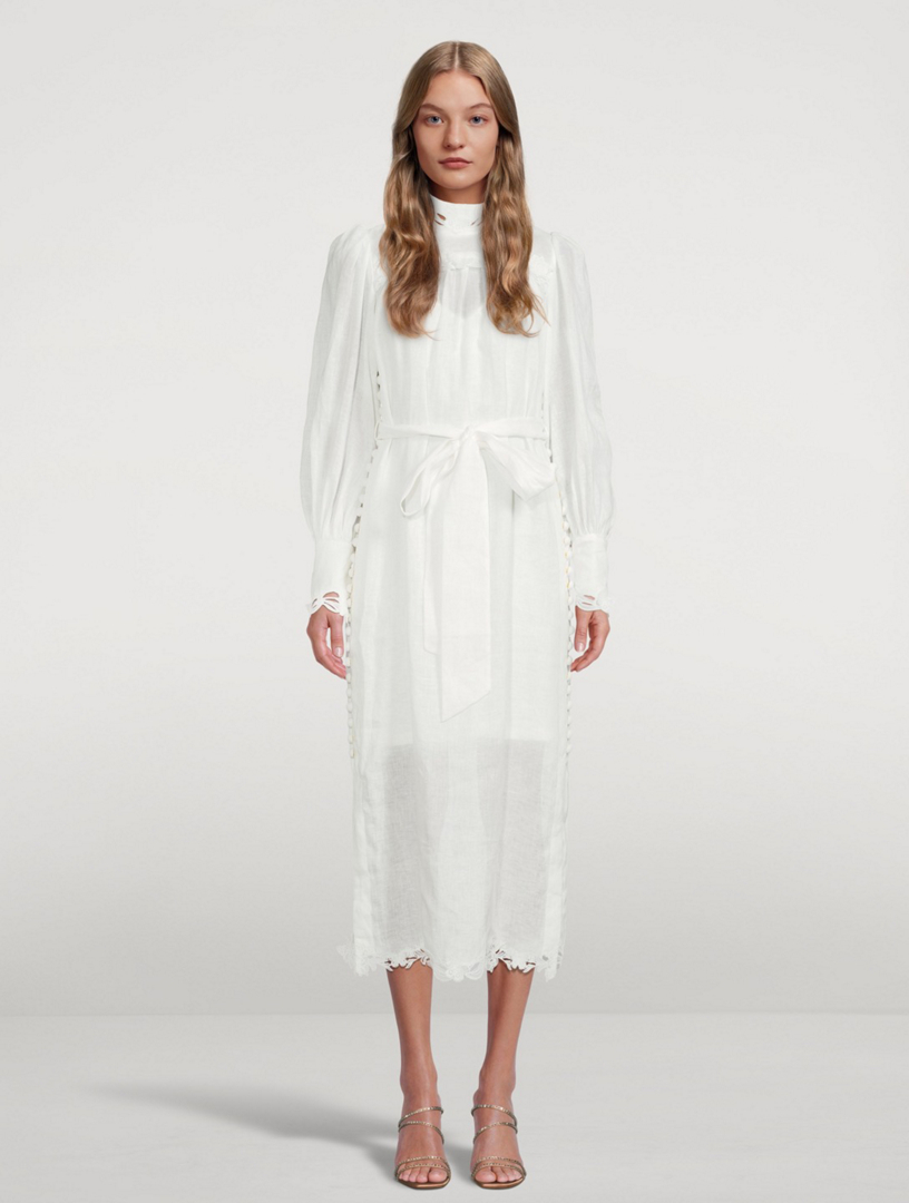 ZIMMERMANN Luminous Linen Midi Dress | Holt Renfrew Canada