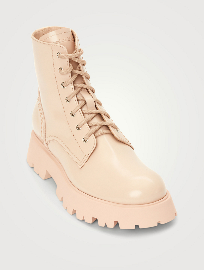 ALEXANDER MCQUEEN Wander Leather Combat Boots | Holt Renfrew Canada