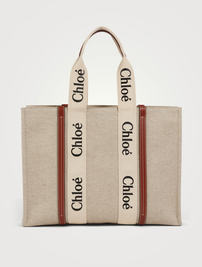 CHLOÉ Large Woody Canvas Tote Bag | Holt Renfrew Canada